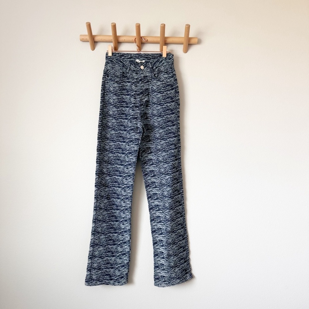 Beivy Flare Leg Marbled Blue Pants